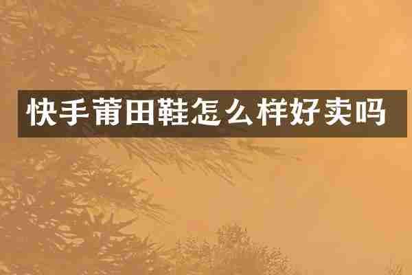 快手莆田鞋怎么样好卖吗