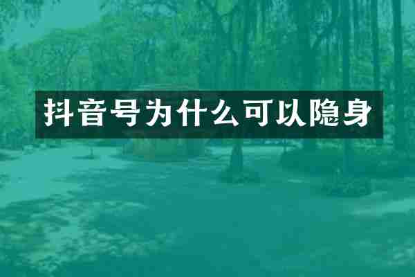 抖音号为什么可以隐身
