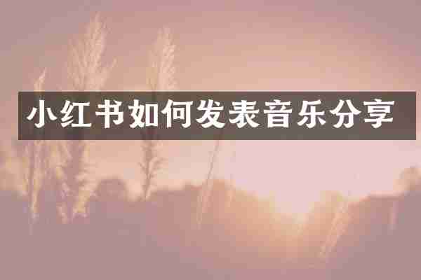 小红书如何发表音乐分享