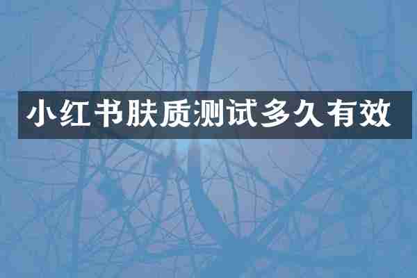 小红书肤质测试多久有效