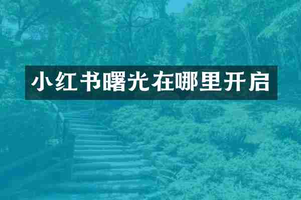 小红书曙光在哪里开启