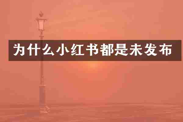 为什么小红书都是未发布