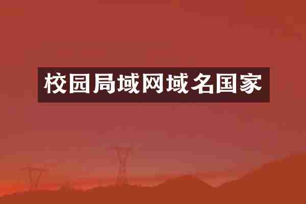 校园局域网域名国家