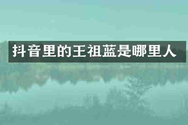 抖音里的王祖蓝是哪里人