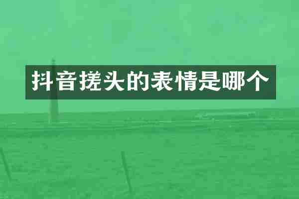 抖音搓头的表情是哪个