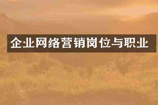 企业网络营销岗位与职业