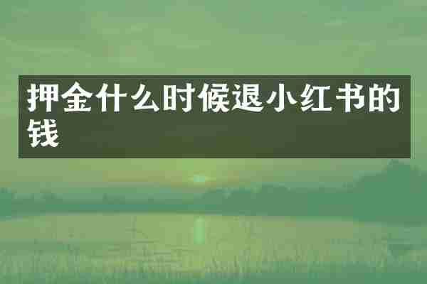 押金什么时候退小红书的钱
