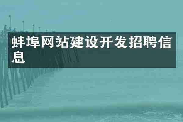 蚌埠网站建设开发招聘信息