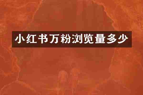 小红书万粉浏览量多少