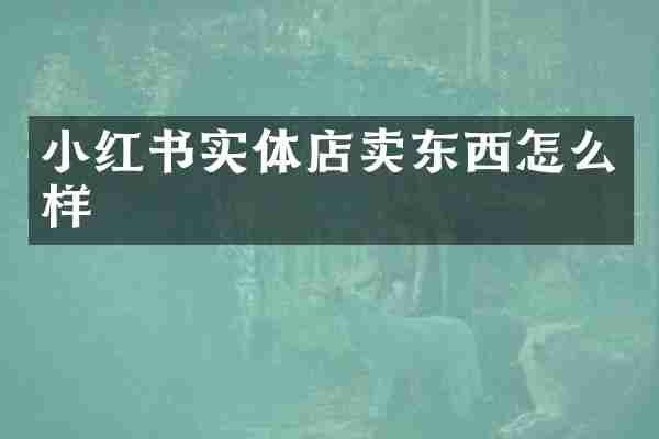 小红书实体店卖东西怎么样