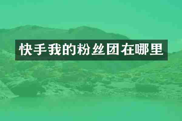 快手我的粉丝团在哪里