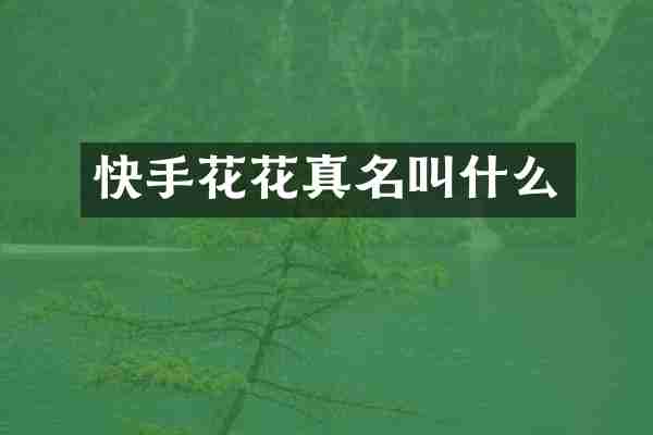 快手花花真名叫什么