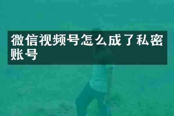 微信视频号怎么成了私密账号