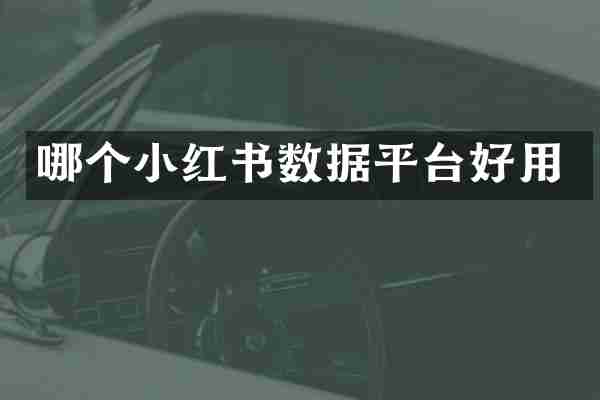 哪个小红书数据平台好用