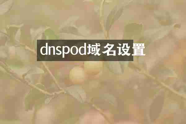 dnspod域名设置