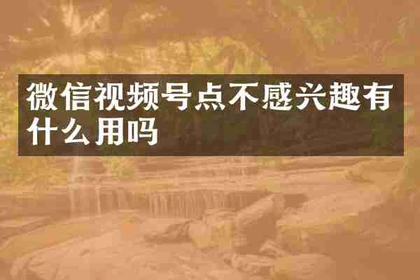微信视频号点不感兴趣有什么用吗