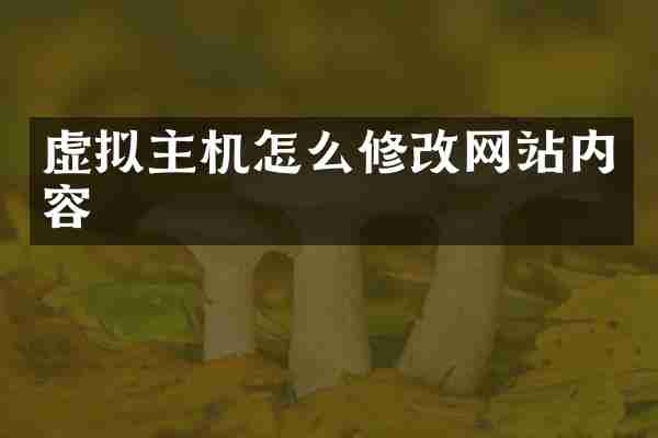 虚拟主机怎么修改网站内容