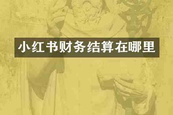 小红书财务结算在哪里