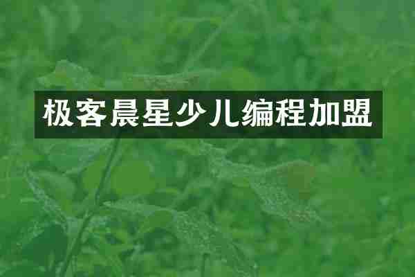 极客晨星少儿编程加盟