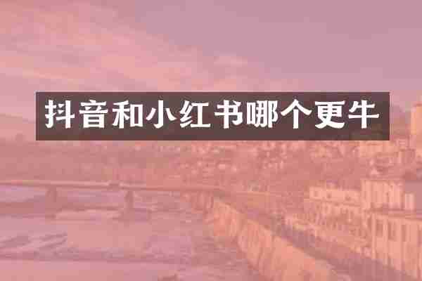 抖音和小红书哪个更牛