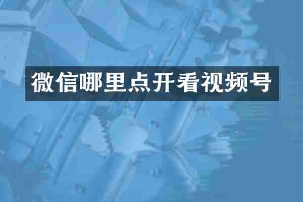 微信哪里点开看视频号