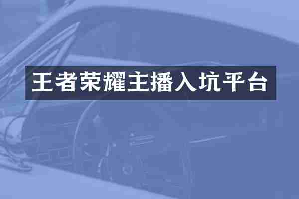 王者荣耀主播入坑平台