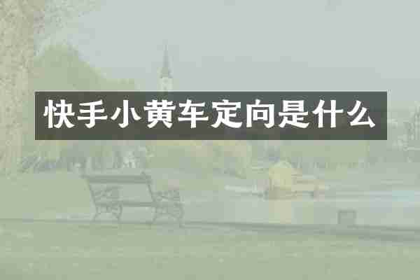 快手小黄车定向是什么