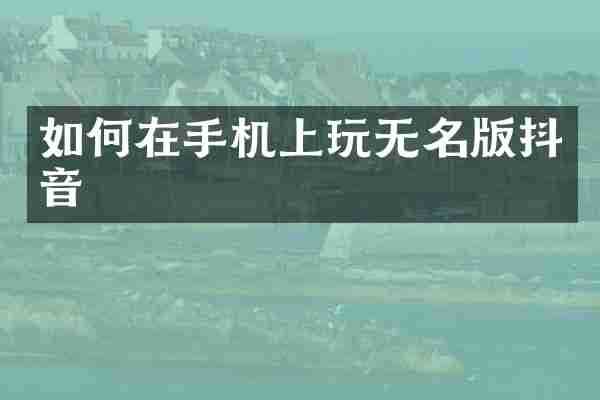 如何在手机上玩无名版抖音