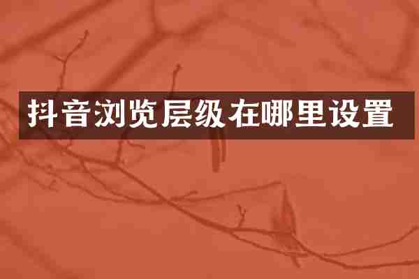 抖音浏览层级在哪里设置