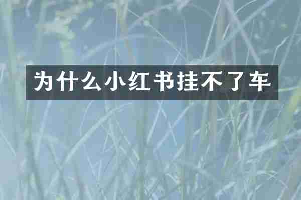 为什么小红书挂不了车