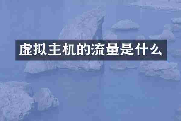 虚拟主机的流量是什么