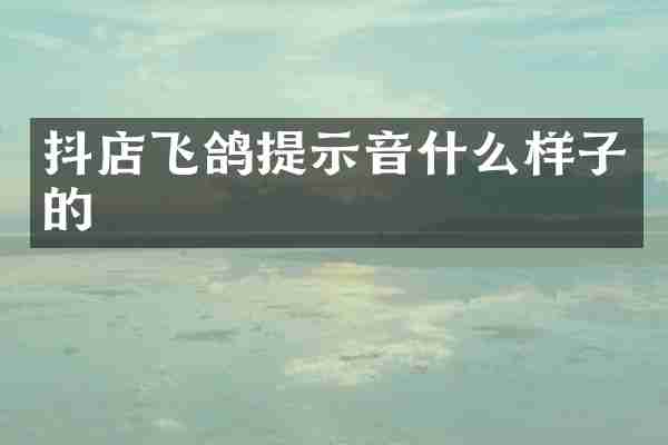 抖店飞鸽提示音什么样子的
