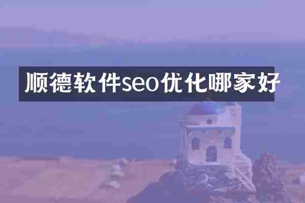 顺德软件seo优化哪家好