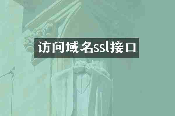 访问域名ssl接口