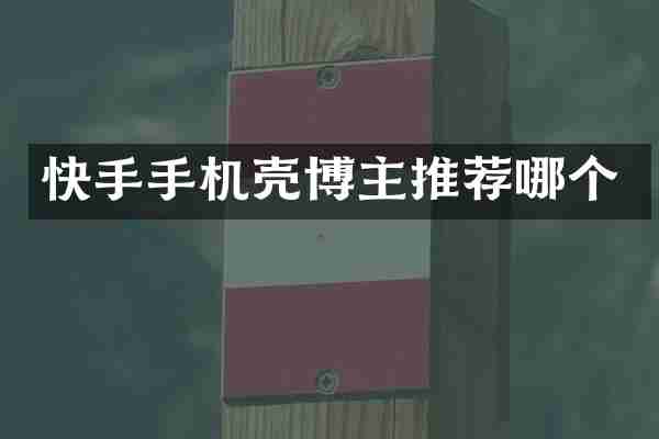 快手手机壳博主推荐哪个