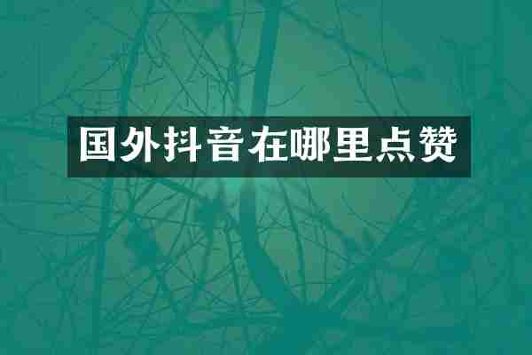 国外抖音在哪里点赞