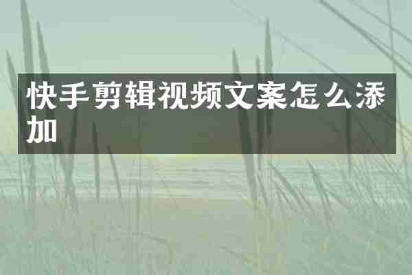 快手剪辑视频文案怎么添加