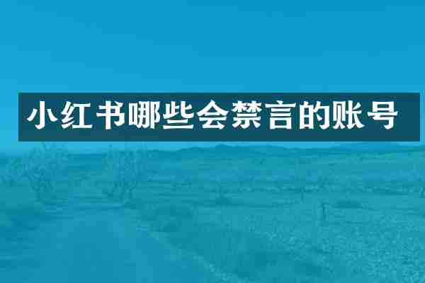 小红书哪些会禁言的账号