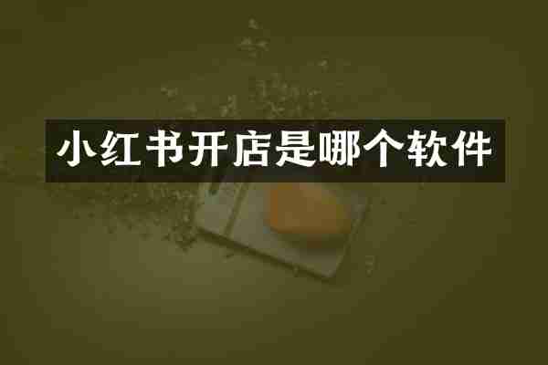 小红书开店是哪个软件