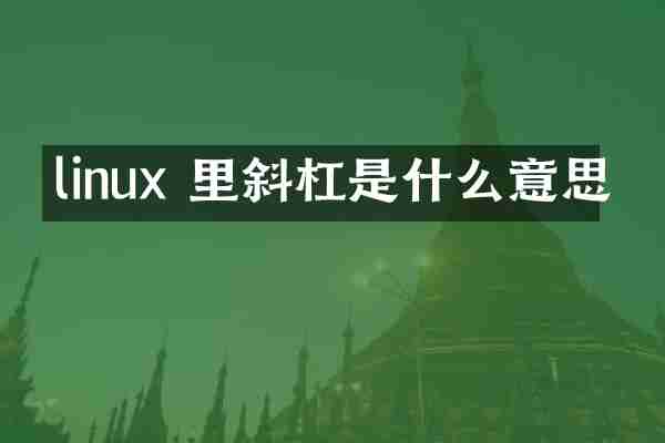 linux 里斜杠是什么意思