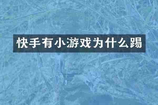 快手有小游戏为什么踢