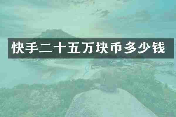 快手二十五万块币多少钱