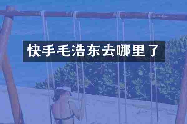 快手毛浩东去哪里了