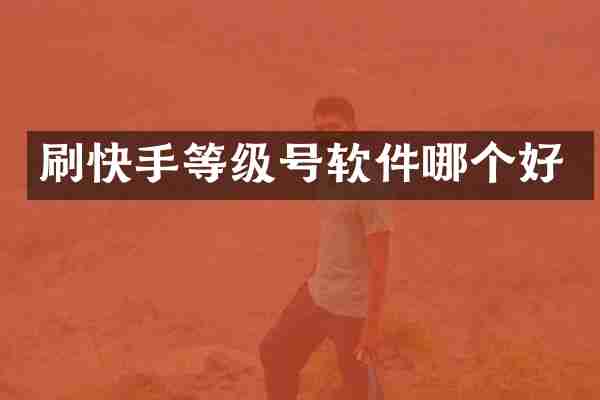 刷快手等级号软件哪个好