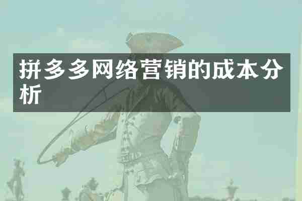 拼多多网络营销的成本分析