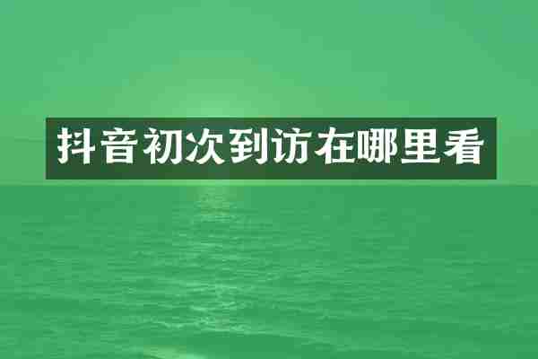 抖音初次到访在哪里看