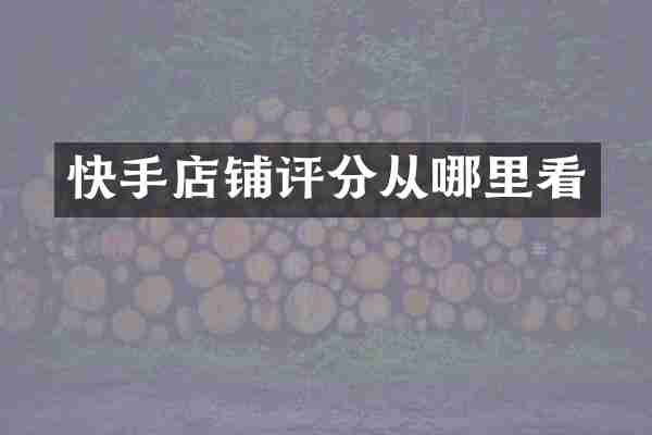 快手店铺评分从哪里看