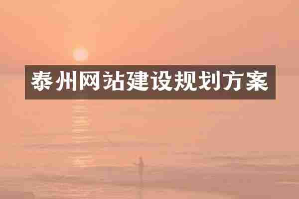 泰州网站建设规划方案