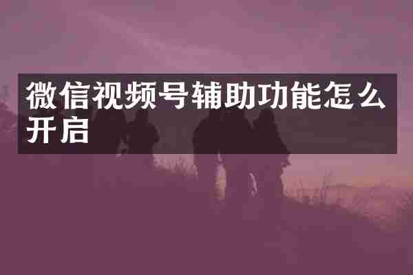微信视频号辅助功能怎么开启