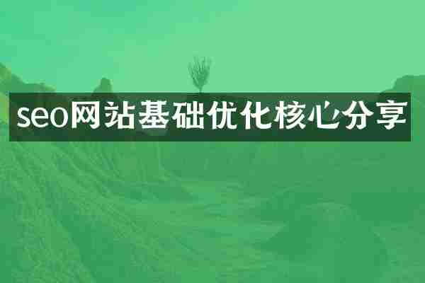 seo网站基础优化核心分享